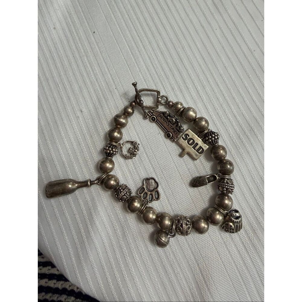 925 Sterling Silver Vintage Charm Bracelet Charms